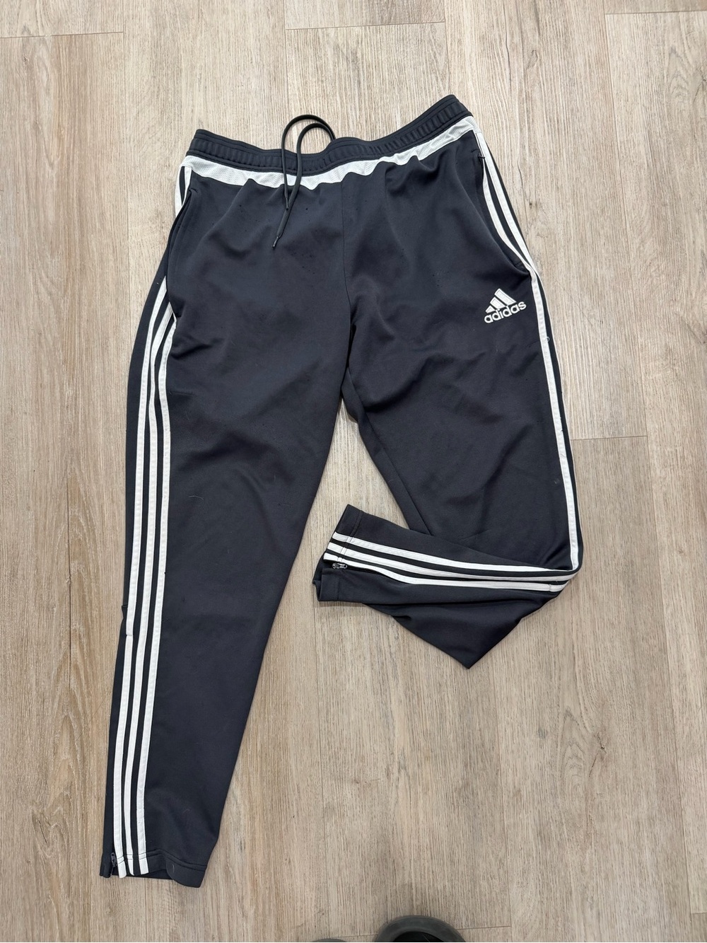 adidas Black Joggers with White Three-Stripes
